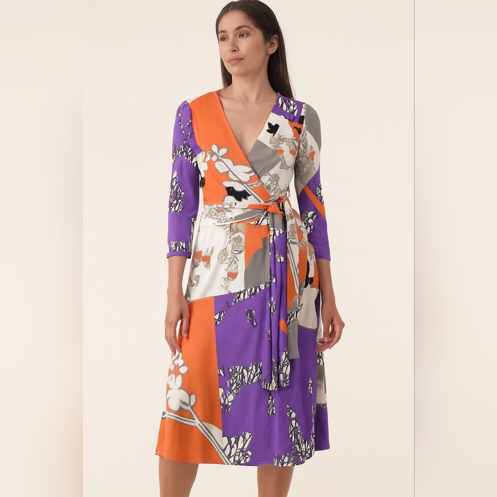 NWT Maggy London Viola Multi Plunge Dress
